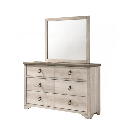 Commode 6 tiroirs style vieilli 1Pc