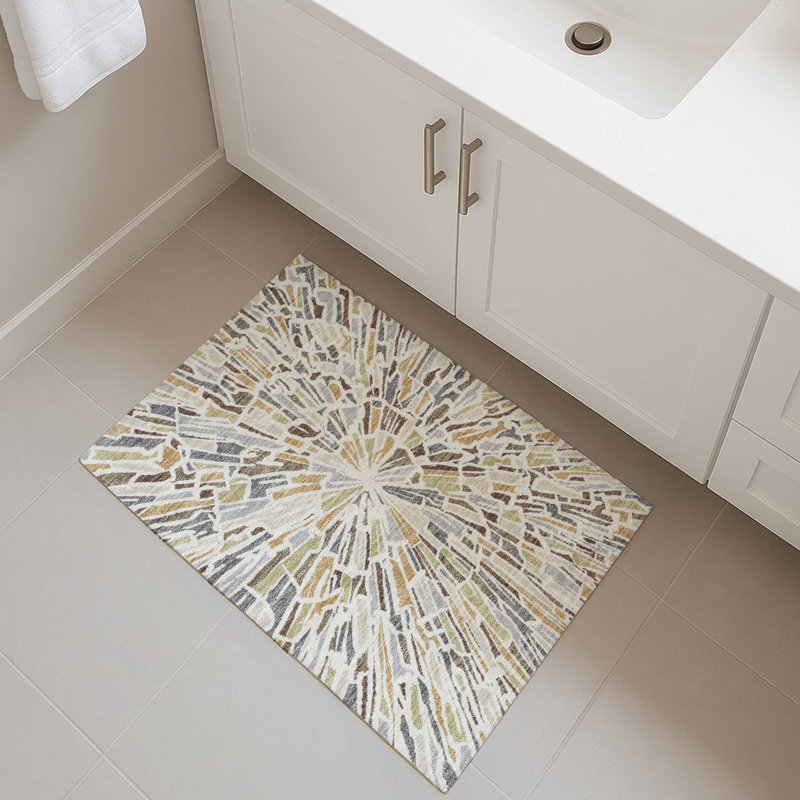 Tapis moderne Villers AMF2514 de qualité supérieure, lavable à la machine, Ivoire ivoire, 2 pi 6 po x 3 pi 10 po