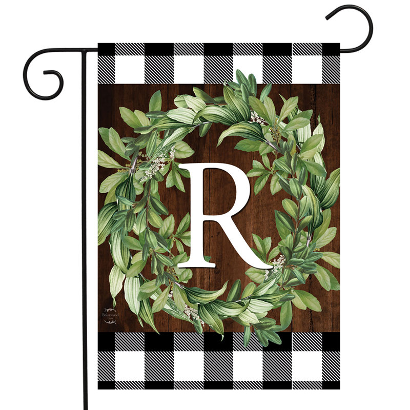 Drapeau de jardin couronne monogramme R