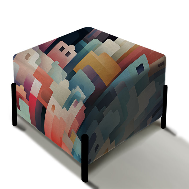 Motif géométrique de couleurs pastel Skylines - repose-pieds carré géométrique