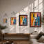 Colourful Llama Pop Art Modern - Framed Print-1963770573-1963770572