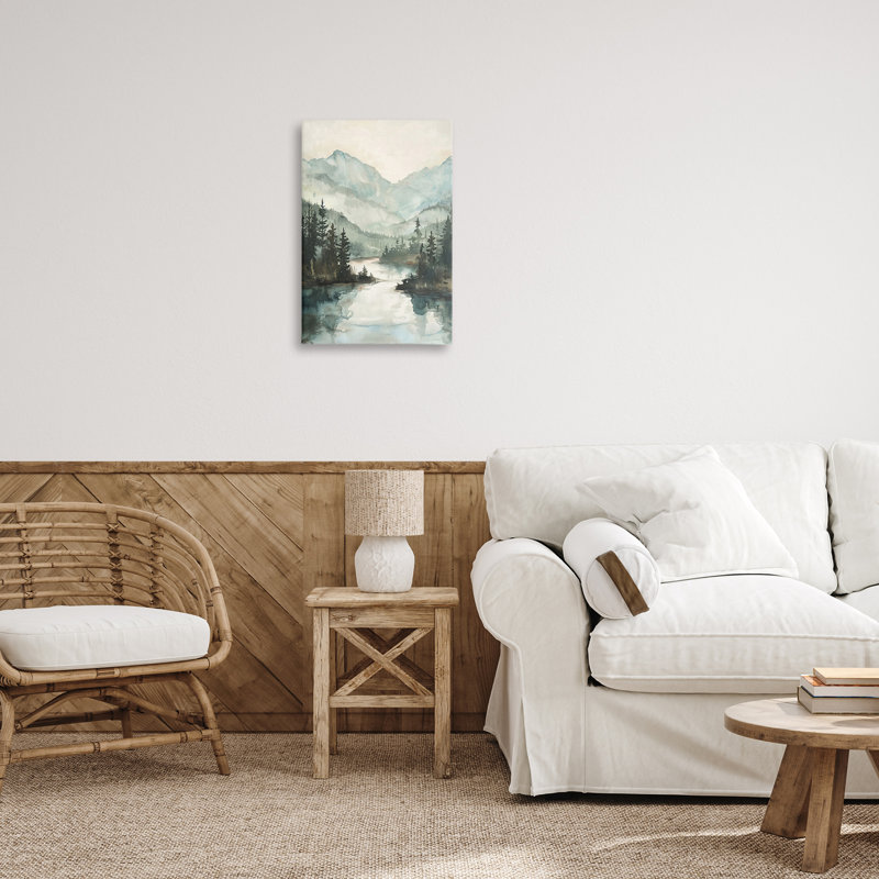  Art mural sur toile Mountain River View par LSR Design Studio, H 24 po x l 16 po