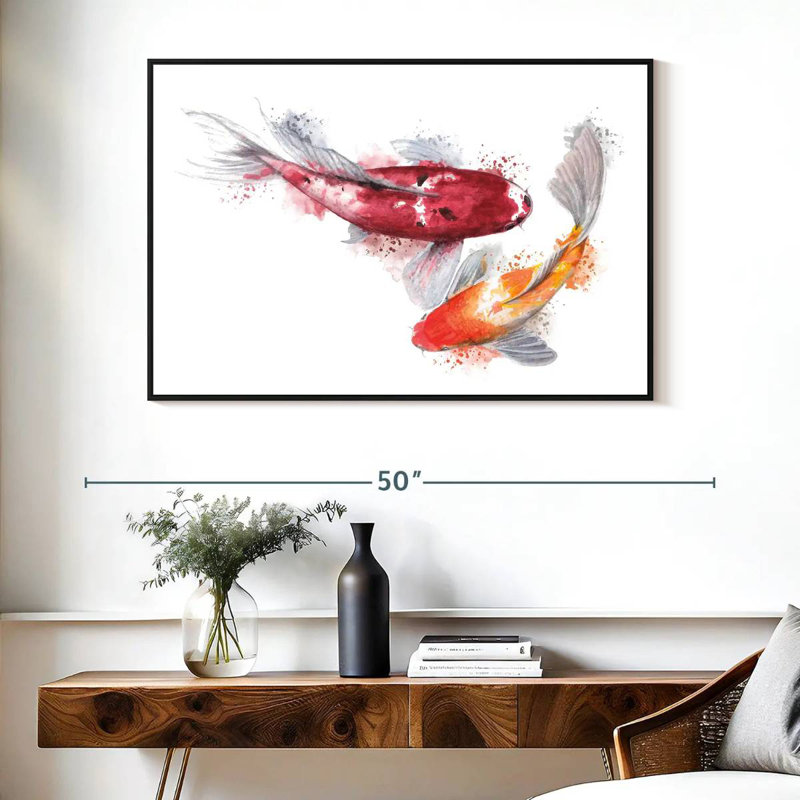 Brampt Koi Fish Pair Splatter, 27" H x 40" W