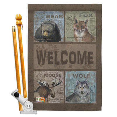 Double Sided 40.00'' H x 28.00'' W Polyester Flag Set