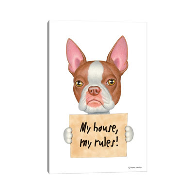 Boston Terrier My House 1 Piece Wall Art on Canvas