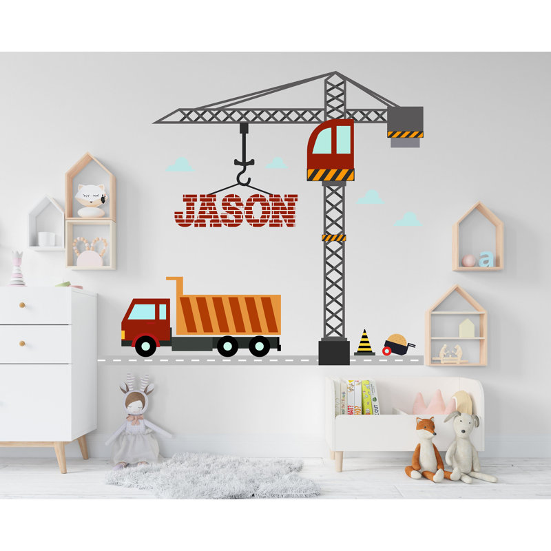Adhésif décoratif camion de construction, H 10 po x l 11 po
