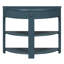 Console demi-lune cannelée avec tiroir et 2 tablettes pour entrée, salon et couloir (bleu marine)-2078381560-2078381563-2078381565