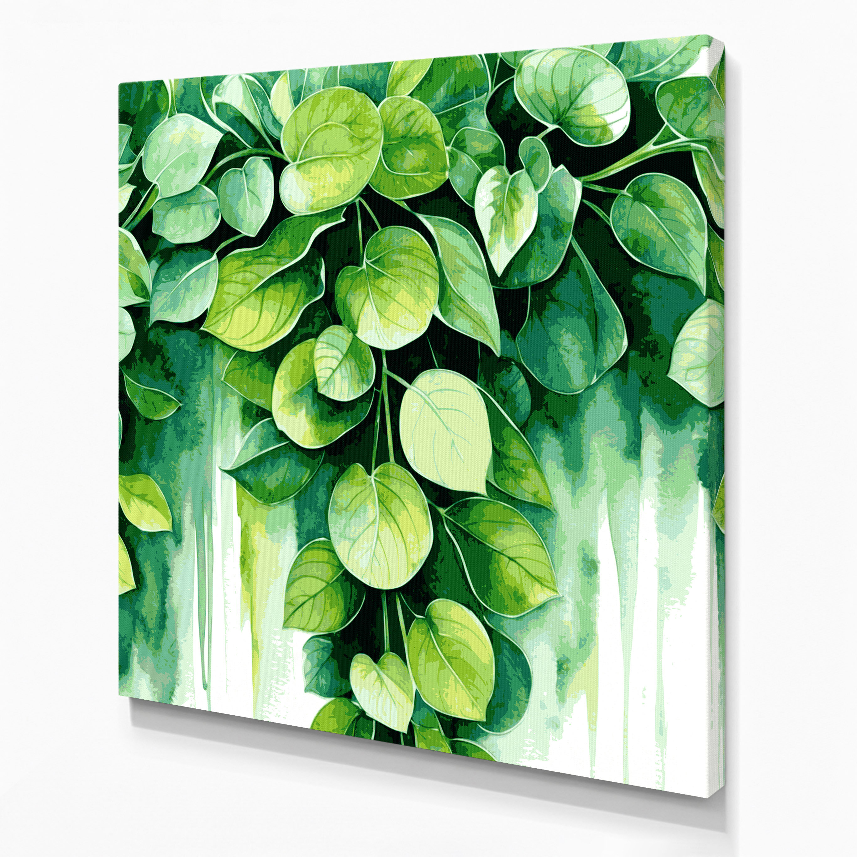 Latitude Run® Botanical Pilea Green Canvas Wall Art | Wayfair