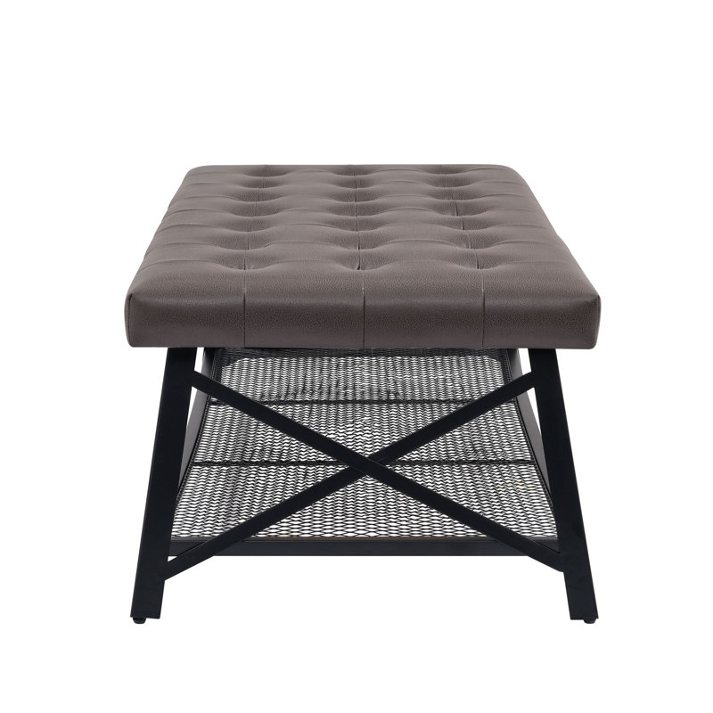 Table basse capitonnée en similicuir