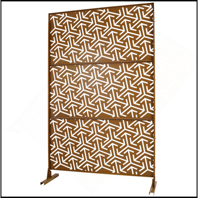 Écran d'intimité extérieur et intérieur en métal H 76 po x l 48 po, écran d'intimité décoratif autoportant pour terrasse de balcon de terrasse, panneaux de clôture d'intimité pour jardin extérieur PS120