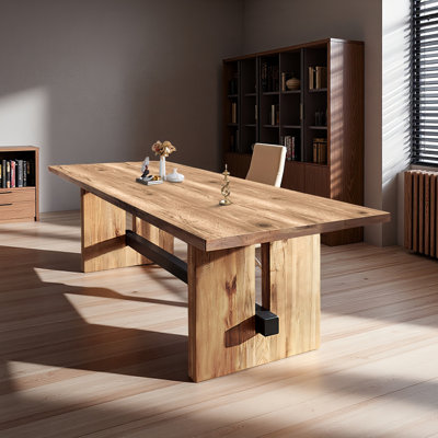 Solid wood desk, rectangular home office desk
