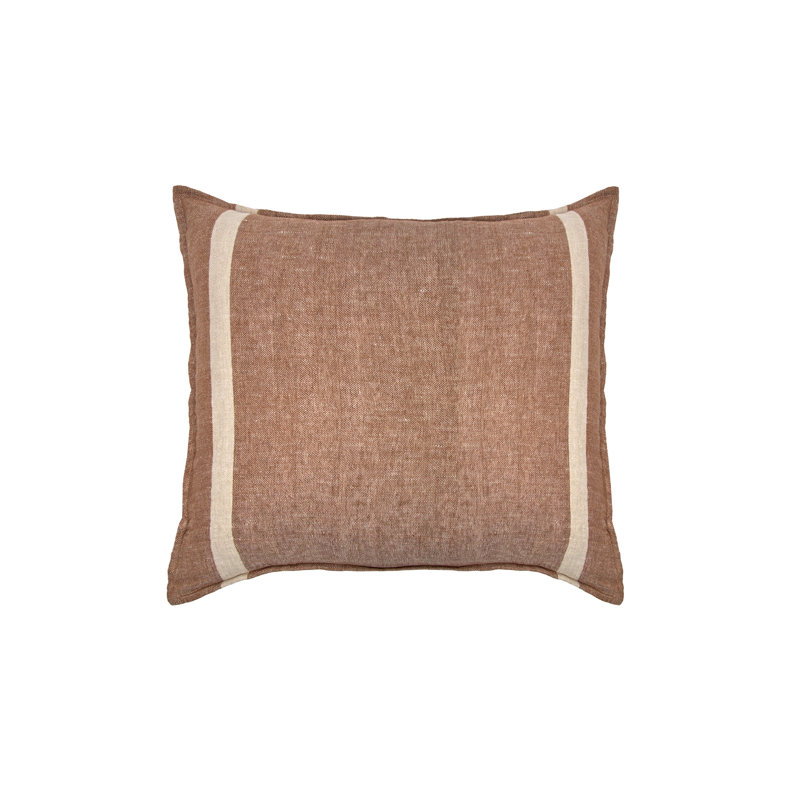  Taie décorative 100% lin Rory Herringbone, Rouge, Standard