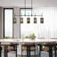 Grand lustre linéaire moderne pour îlot de cuisine à 5 lumières l 45,3 po Shoshoni