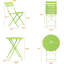 Ensemble bistro 3 pièces pour terrasse, table et chaises en métal, vert gazon-498795090