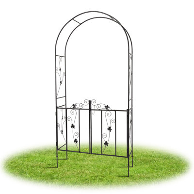 43.3'' W x 14.6'' D Steel Arbor with Gate in Black