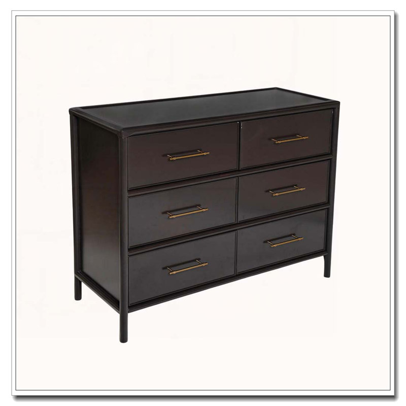 6-Drawer Chest,Storage Cabinet, Stylish Style, Suitable For Living Room And Dining Room Entrance, 6 Drawers, Dark Brown