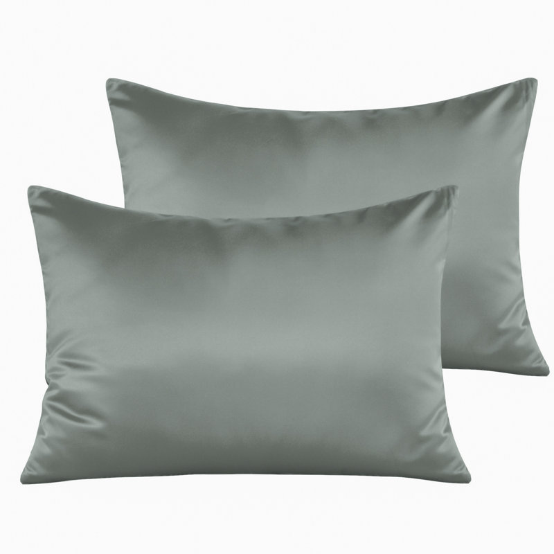 Taies d'oreiller pour tout-petits, taies d'oreiller en satin de soie à fermeture à glissière 13 x 18 - NTBAY, Gris foncé