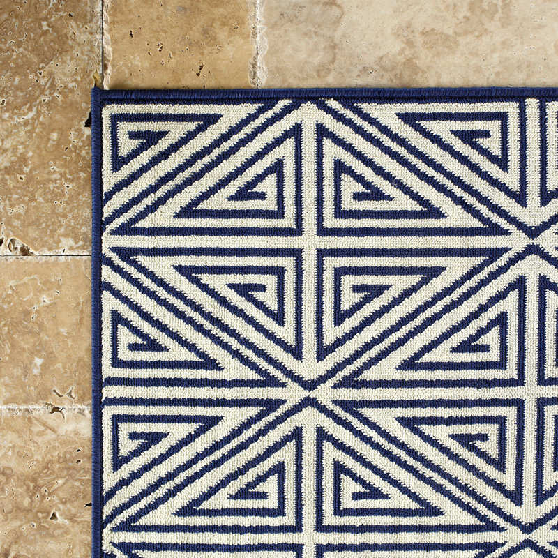 Tapis intérieur / extérieur bleu marine Tintah, Rectangle 3 pi 11 po x 5 pi 7 po