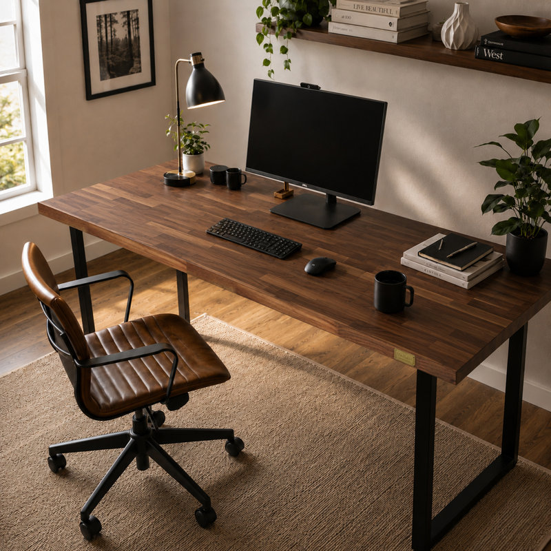 CONSDAN Butcher Block Counter Top, Solid Walnut Hardwood Countertop, Table Top, 36'' W, 1.5" H x 60" L x 36" W