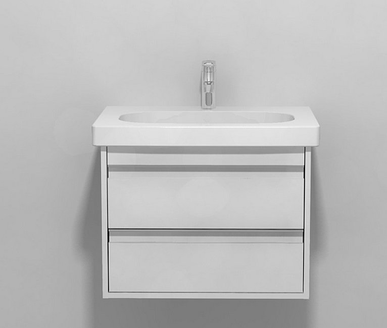 Meuble-lavabo de salle de bain simple à fixation murale 32" ketho, Blanc mat
