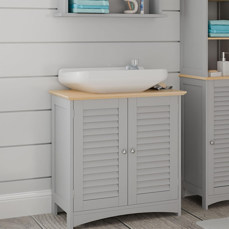 60cm Bathroom Vanity Base Only, White