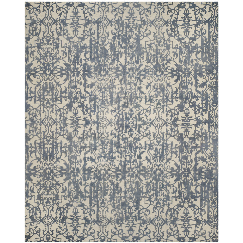 Tapis oriental gris / brun en laine touffeté à la main Ellicottville, Rectangle 5 pi x 8 pi