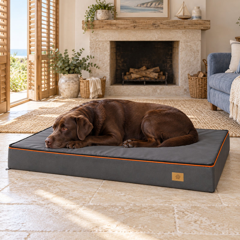 Dog Bed with Removable Washable Cover, 12cm H X 100cm W X 135cm D