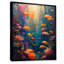 Bleu, orange, corail, poisson marin, vie II - corail, art mural, salon-697880771-697880774