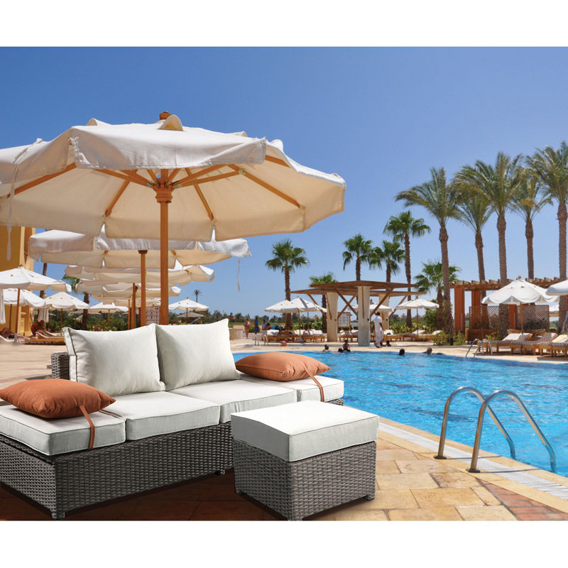 83'' Wide Wicker Patio Sectional with Cushions