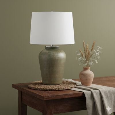 Lampe de table en verre D18x28,5 "