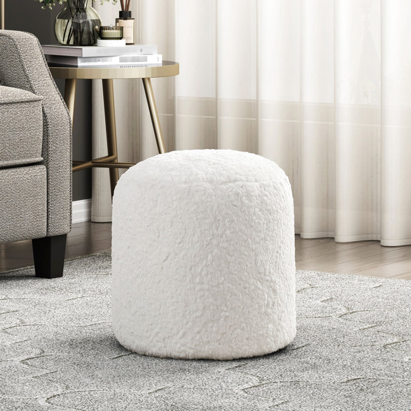 Repose-pieds en fausse fourrure, surface antidérapante, capacité de poids de 300 lb, H 16 po x 17 po, pied intérieur antidérapant, support 300 lb, 16 po x 17 po, style moderne