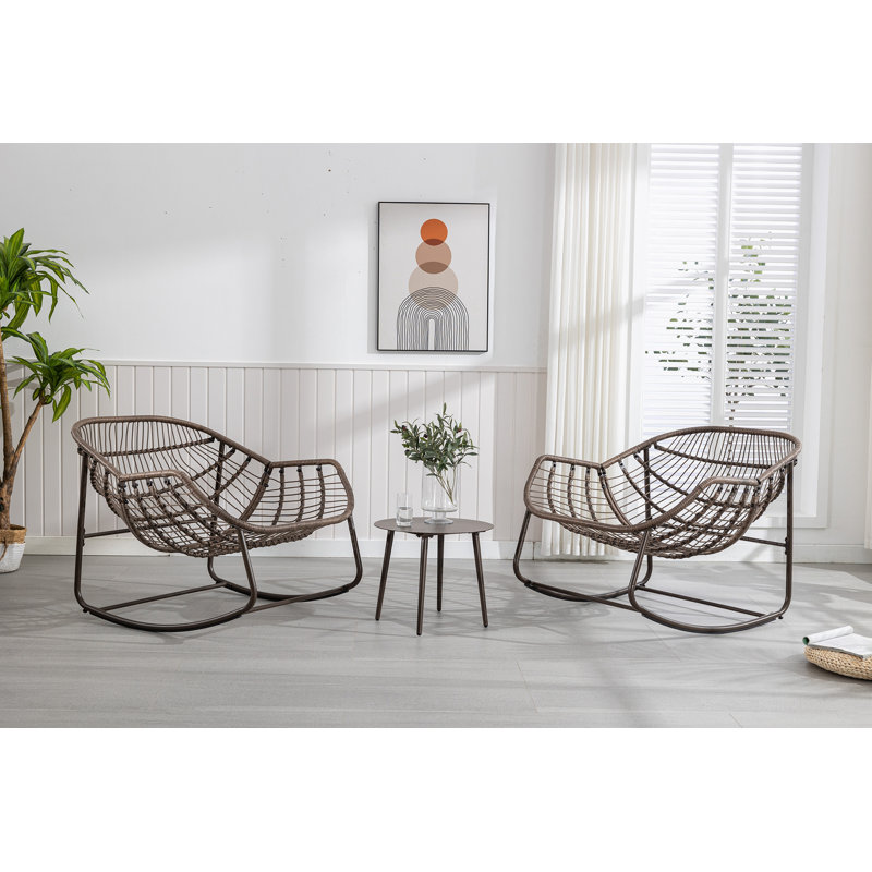 Chaise berçante en métal, Bleu marine
