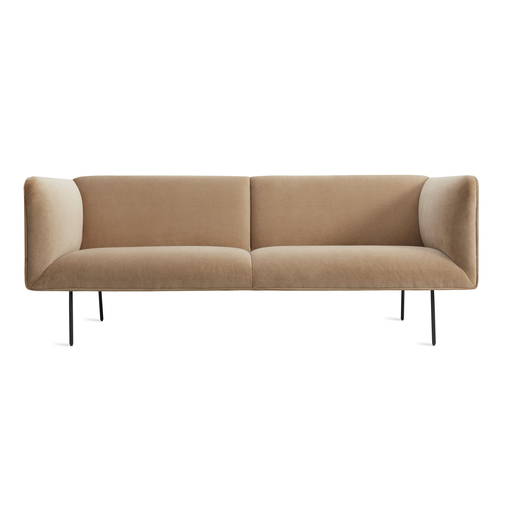 Dandy Upholstered Sofa, Camel Velvet Polyester Blend, 32" H x 86" W x 37" D