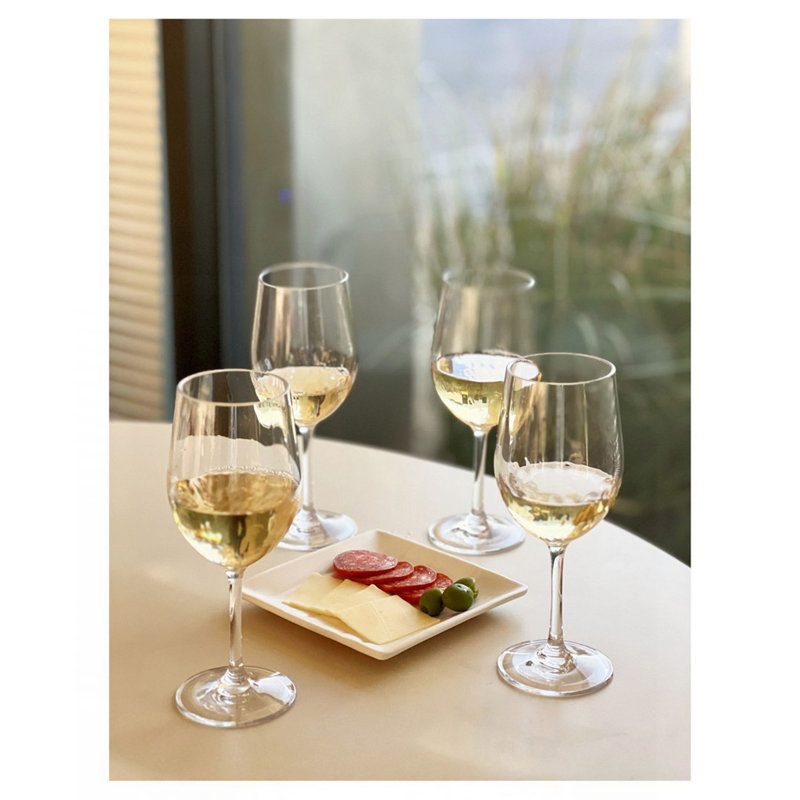 Ensemble de 4 verres à vin en plastique (12 oz), ensemble de verres à vin Tritan Hammer sans BPA, verres à vin rouges incassables, verres à vin blancs