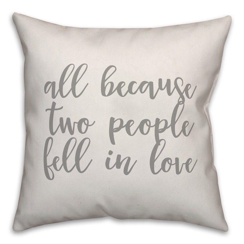  Coussin All All Two People Fell in Love, Blanc, Coussin et housse de coussin