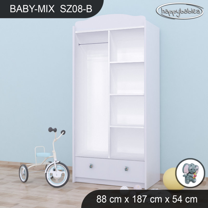 Baby 2 Door Wardrobe, White