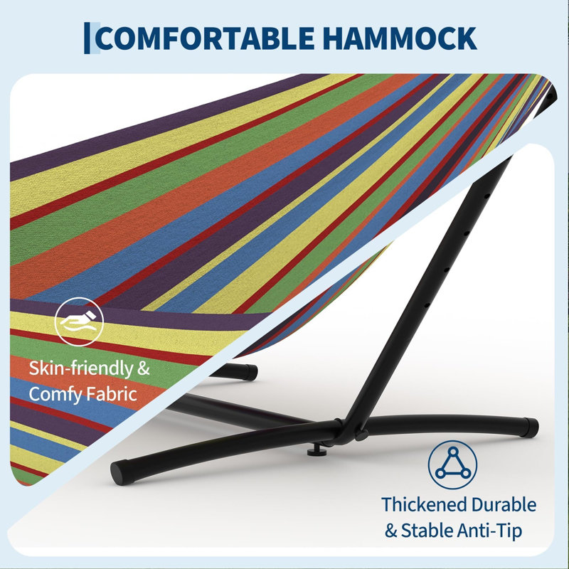 Hamac double robuste avec support en acier, Yellow