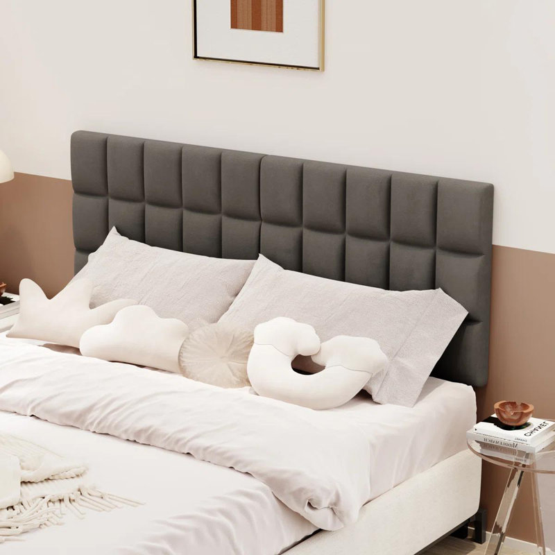 Upholstered Headboard, Queen, Gray