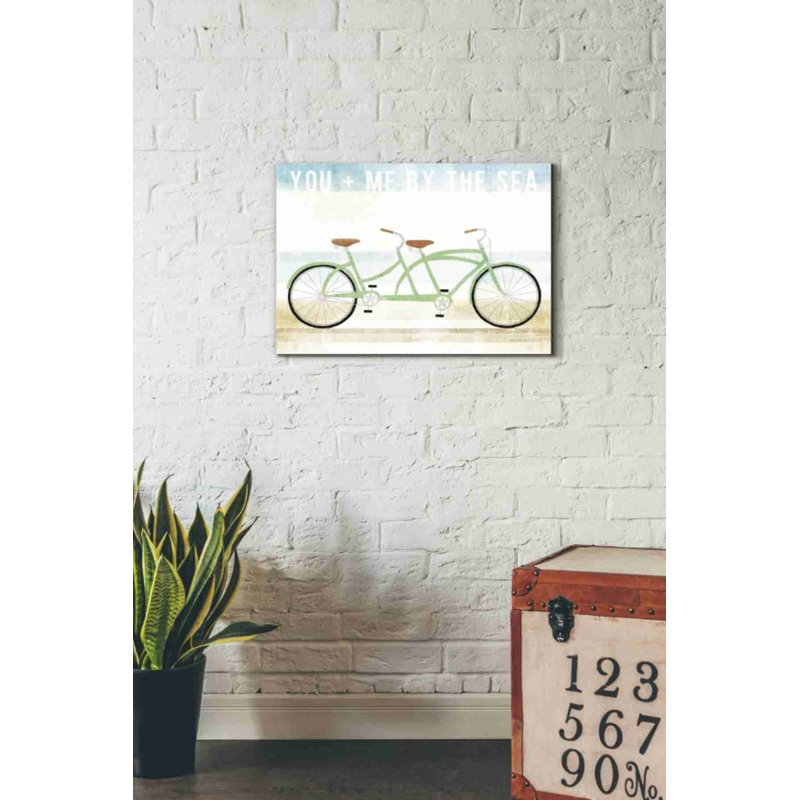 «Beach Cruiser Tandem v2» par Michael Mullan, art mural sur toile, H 18 po x l 26 po x P 0,75 po