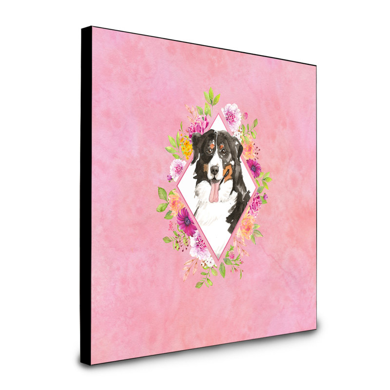 Panneau mural Dollman Flowers, Rose, Bouvier bernois brun