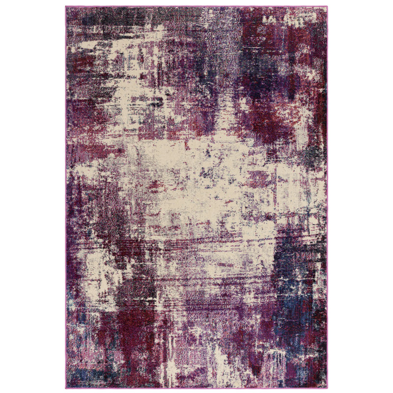 Vivian Sketched Distressed Pattern Polypropylene Area Rug - Modern Bold Living & Dining Room, Rectangle 120 x 170 cm