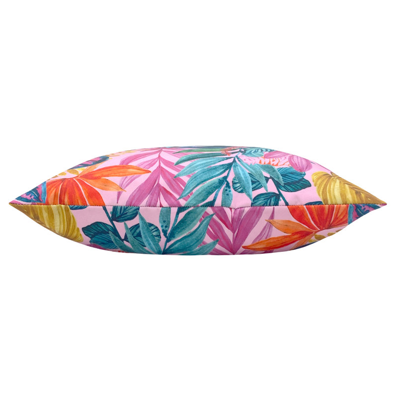 Indoor / Outdoor Floral Square Floor Cushion Cover, 43cm H x 43cm W, Polyester