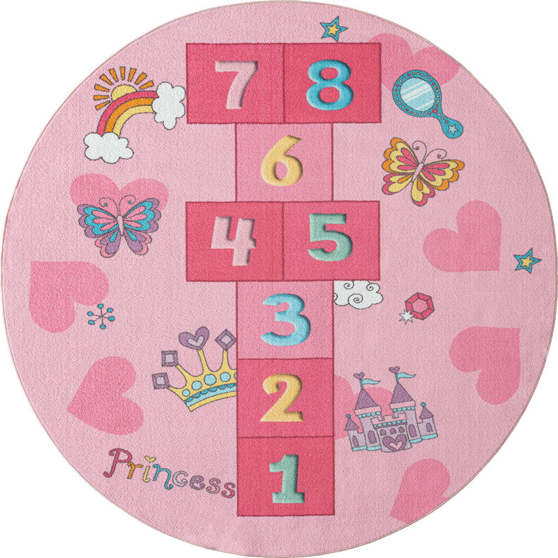 Schermbeck Happy Kids Pink Rug, Round 160cm