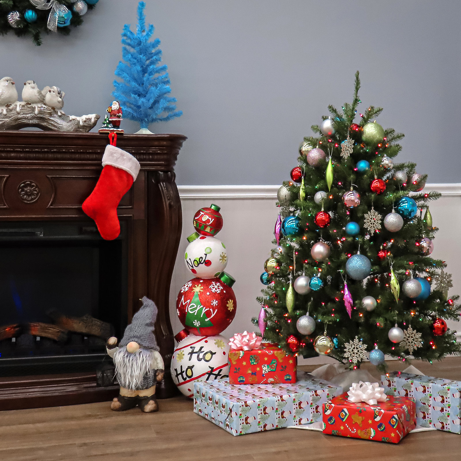 The Holiday Aisle® Dunhill Fir Tree with Multicolor Lights, 4.5' H