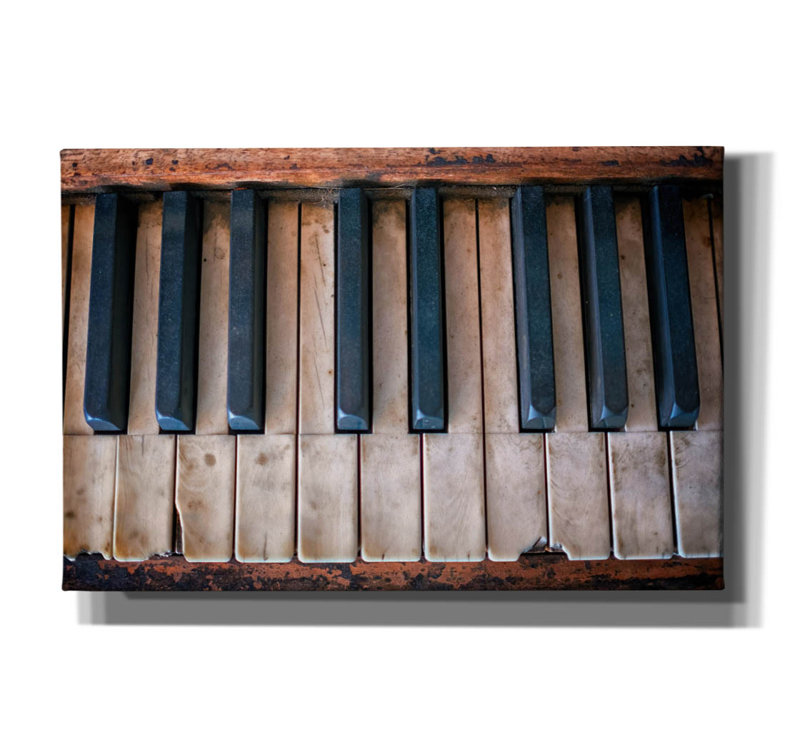 Ebern Designs 'Antique Piano Keys' by Rick Berk Canvas Wall Art, 18" x 12", H 12 po x l 18 po x P 0,75 po
