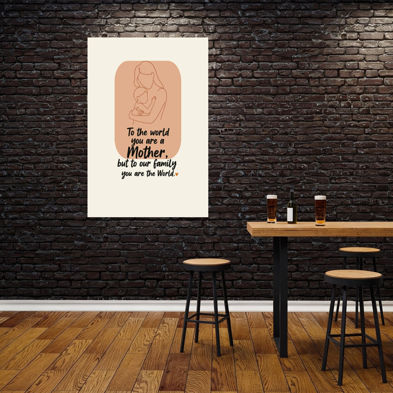 Mother Our World Minimalist Abstract Wall Art Print 1 Piece Wrapped Canvas Wall Art, 152.4cm H x 101.6cm W