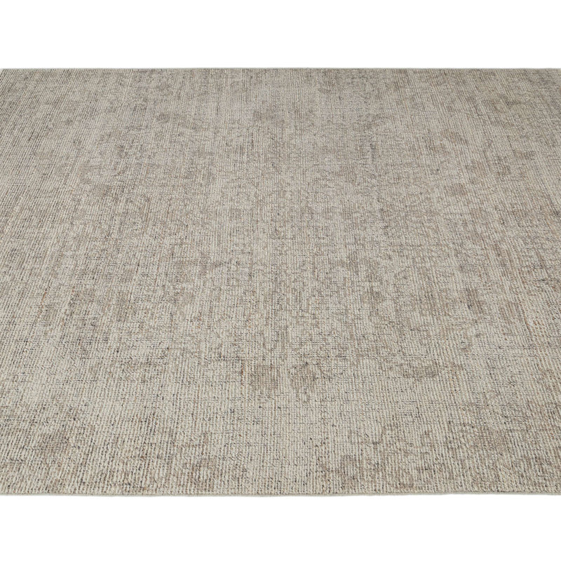 Tapis d'intérieur en laine noué à la main Caya, Rectangle 6 pi x 9 pi