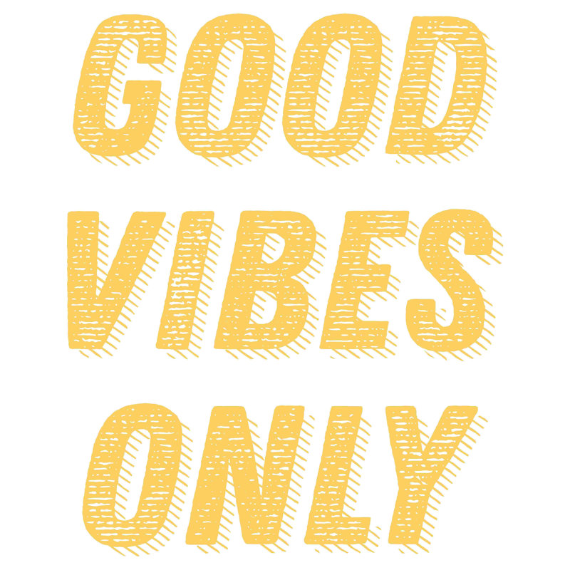 " Good Vibes Only Bold Typograph " by Beth Vassalo, 12" H x 12" W, Black Single Picture Framed, Yes