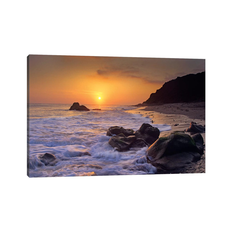 Sunset Over Leo Carillo State Beach, Malibu, California by Tim Fitzharris - Wrapped Canvas Print