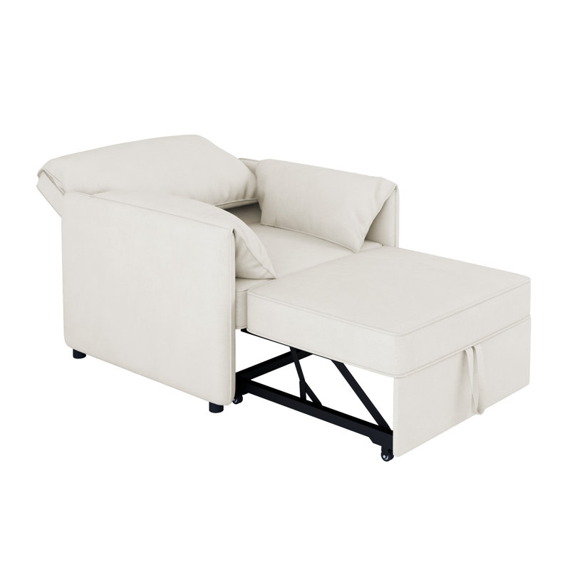 Convertible Sleeper Chair With Adjustable Backrest And Reversible Armrests